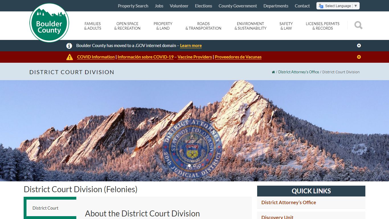 District Court Division - Boulder County